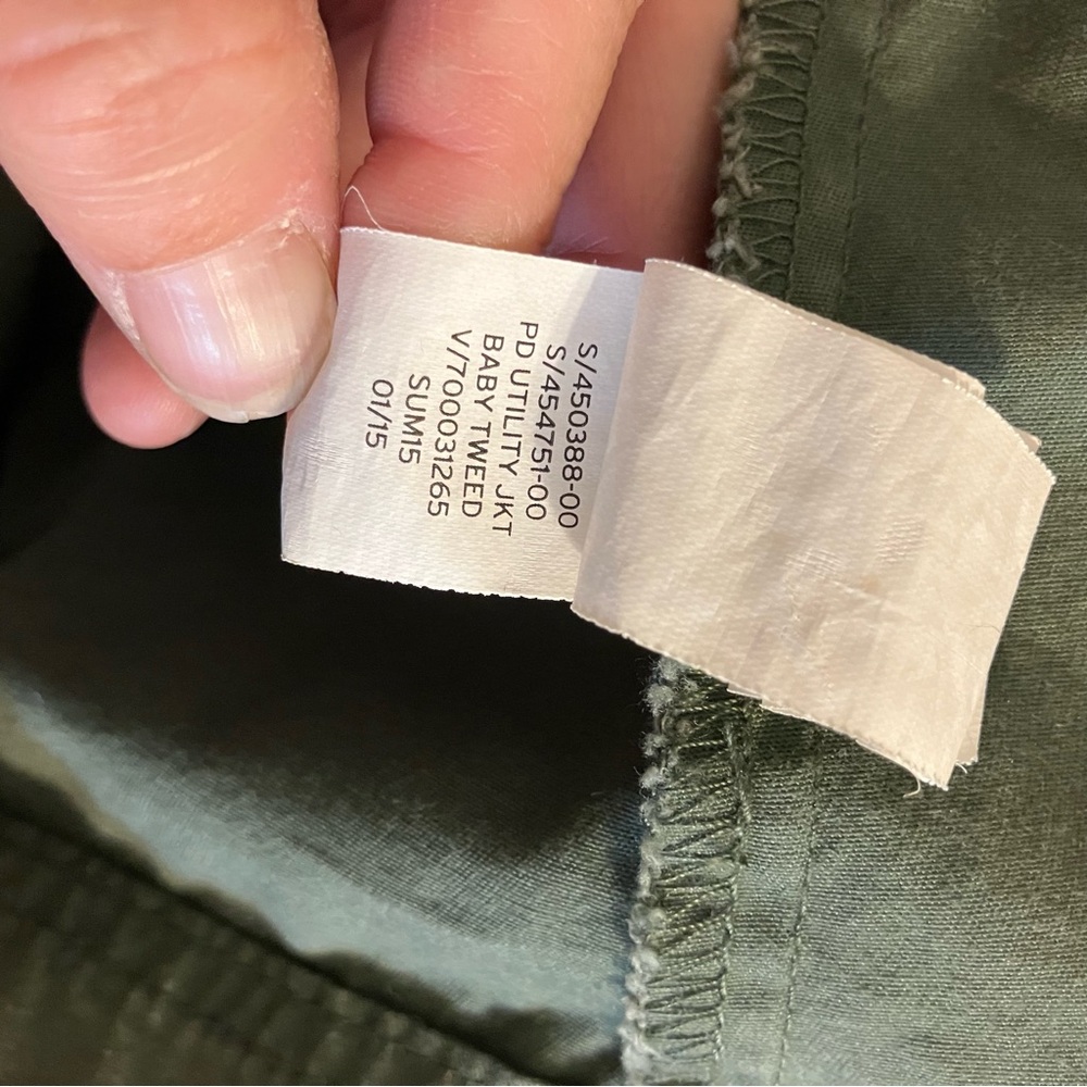 Gap Women's Utility Jacket Olive Baby Tweed Size Small 3/4 Sleeve Full Zip - Picture 10 of 10
